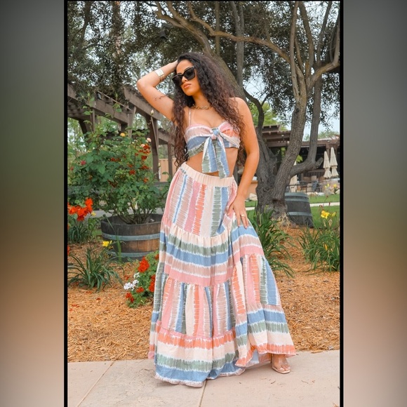 Colorful Striped Two-Piece Set - Picture 3 of 7